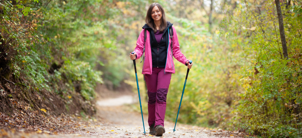 8 Life Skills for Recovery Emerald Isle A woman in recovery uses one of the life skills she learned in rehab to keep her focus away from drug and hikes for exercise.